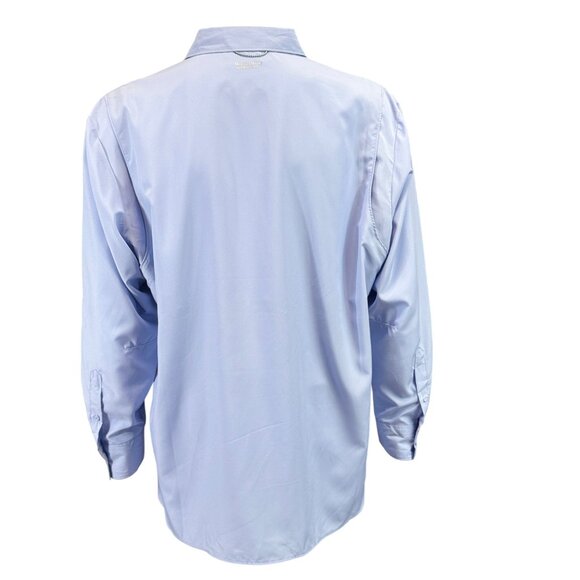 World Wide Sportsman Mens XXL Long Sleeve Fishing Shirt Light Blue UPF 30 - Picture 2 of 11